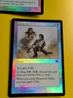 Whipcorder & Renewed Faith Onslaught. MTG Card. Old vintage FOIL. Shooting star. - Image 3