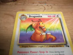 Dragonite 19/62 Non Holo Pokemon Card Fossil Set Genuine - Image 2