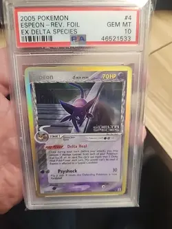 Pokemon Card TCG Espeon 4/113 Delta Species 2005 Holo Rare EX PSA 10 GEM MT - Image 1