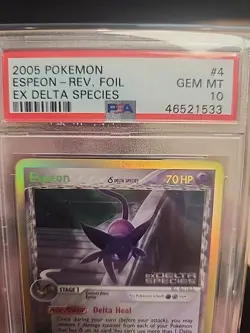 Pokemon Card TCG Espeon 4/113 Delta Species 2005 Holo Rare EX PSA 10 GEM MT - Image 5