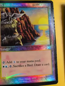 Land x3 Onslaught. MTG Card. Old vintage FOIL. Seaside Haven,Barren moor,Steppe - Image 4