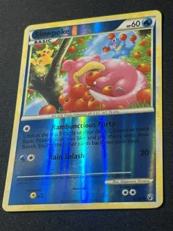 Pokemon Slowpoke 2010 66/90 Undaunted Reverse Holo LP - Image 1