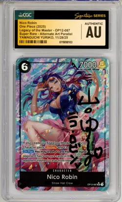 CGC Authentic Signed Yamaguchi Yuriko One Piece Nico Robin OP12-087 (Alt Art) - Image 1
