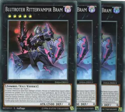 yugioh 3x Blutroter Rittervampir Bram DASA-DE013 SUPER RARE 1AUFLAGE DEUTSCH - Image 1