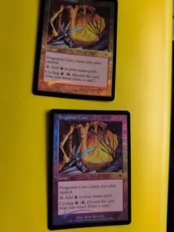 Forgotton Cave x2 Land Onslaught. MTG Card. Old vintage FOIL. Shooting star. - Image 2