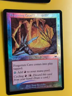 Forgotton Cave x2 Land Onslaught. MTG Card. Old vintage FOIL. Shooting star. - Image 3