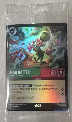 D23 Disney Lorcana Mad Hatter Promo Card Sealed In Original Packaging Brand New - Image 3