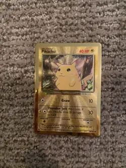 Pokemon Gold Metal Pikachu Card 58/102 Pokemon Celebrations 25th Anniversary - Image 1
