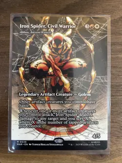 Wizards Iron Spider, Civil Warrior Marvel 0039 Legendary Artifact Creature Reg - Image 1