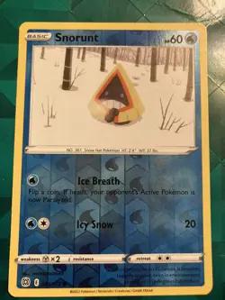 Pokemon Snorunt Sword & Shield: Brilliant Stars 034/172 Reverse Holo Common-NM - Image 1