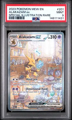 2023 POKEMON MEW EN-151 SPECIAL ILLUSTRATION RARE #201 ALAKAZAM EX PSA 9 - Image 1