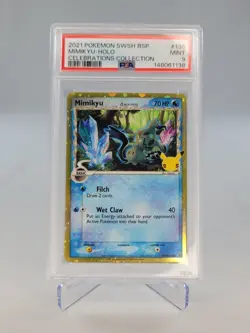 PSA 9 Mimikyu SWSH136 Pokemon Celebrations Black Star Promo Holo 2021 - Image 1