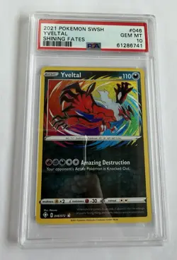 2021 POKEMON SWORD & SHIELD SHINING FATES #046 YVELTAL PSA 10 - Image 1