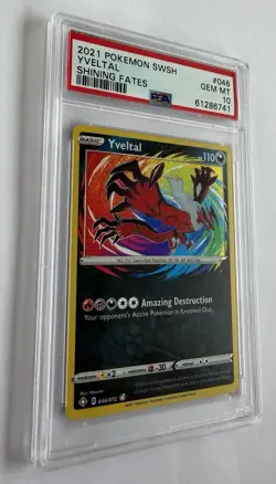 2021 POKEMON SWORD & SHIELD SHINING FATES #046 YVELTAL PSA 10 - Image 2