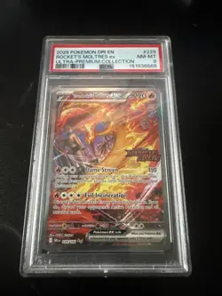 Pokemon 2025 Team Rocket's Moltres ex 229/182 Full Art SIR Destined Rivals PSA 8 - Image 1