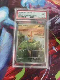 2025 POKEMON SVP PROMO UNOVA VICTINI ILLUSTRATION COLLECTION #208 VICTINI PSA 9 - Image 1