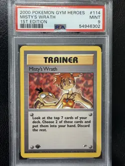 Misty's Wrath - 2000 Pokemon Gym Heroes 1st Edition #114 WOTC Vintage - PSA 9 - Image 1