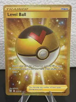 Level Ball 181/163 Gold Secret Rare Battle Styles Pokemon Trainer Item - Image 1