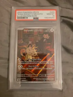 Pokemon Team Rocket's Meowth, 203/182, PSA10, Gem Mint, Destined Rivals Set - Image 1