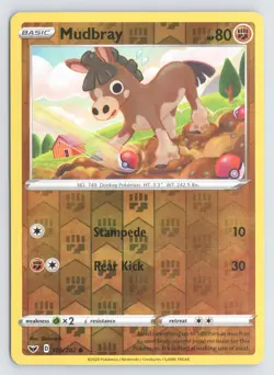 Mudbray 105/202 Pokemon Sword & Shield Reverse Holo Common Near Mint - Image 1