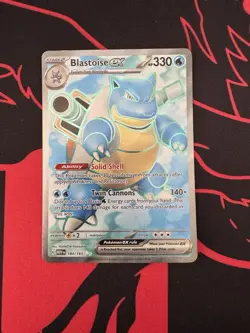 Pokemon Blastoise ex 184/165 Sv: Scarlet & Violet 151 Ultra Rare Holo EX 330 HP - Image 1