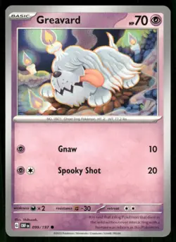 2023 Scarlet & Violet Series - Obsidian Flames Greavard Common #99 - Image 1