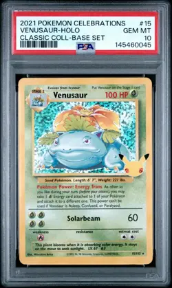 POKEMON 2021 Celebrations VENUSAUR Holo Classic Coll Base Set #15 PSA 10 - Image 1