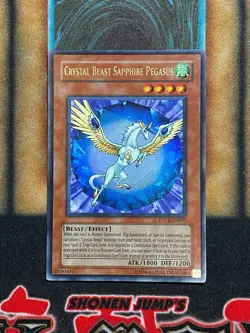 Yugioh Crystal Beast Sapphire Pegasus FOTB-EN007 Ultra Rare MP - Image 1