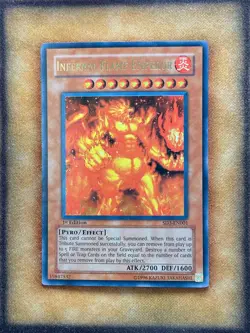 Yugioh Infernal Flame Emperor SD3-EN001 Ultra Rare 1st Ed NM - Image 1