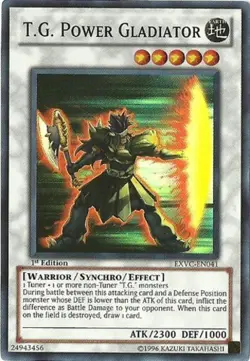 Yugioh! LP T.G. Power Gladiator - EXVC-EN041 - Super Rare - 1st Edition Lightly - Image 1