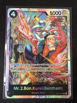 Mr.2.Bon.Kurei (Bentham) OP14-091 SR The Azure Sea's Seven - ONE PIECE ENGLISH - Image 1