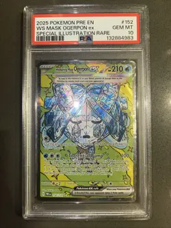 💎 PRE EN-PRISMATIC EVOLUTIONS 152/131 WELLSPRING MASK OGERPON EX SIR PSA 10 - Image 1