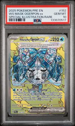 2025 PRISMATIC EVOLUTIONS 152/131 WELLSPRING MASK OGERPON EX SIR PSA 10 - Image 1