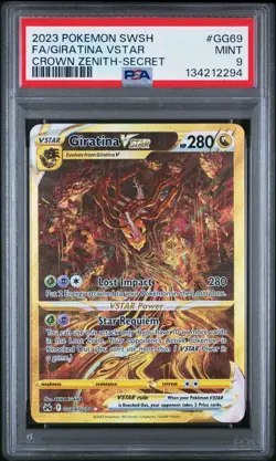 2023 POKEMON SWORD & SHIELD CROWN ZENITH SECRET FULL ART/GIRATINA VSTAR PSA 9 - Image 1