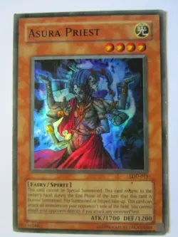 Yugioh! Asura Priest Lod-071 Super Rare Unlimited Damaged Play!! - Image 1