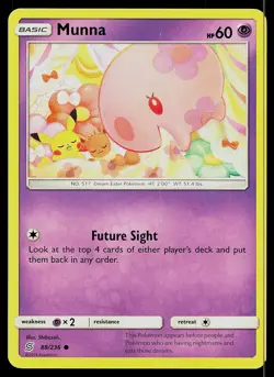 Pokemon Card Unified Minds Munna 88/236 Common - Image 1