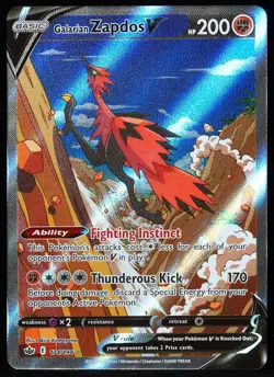 Zapdos V #174/198 Chilling Reign NM/M Pokemon Card - Image 1