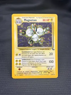 Pokemon TCG Magneton Fossil Holo Rare Card 11/62 LP/NM - Image 1