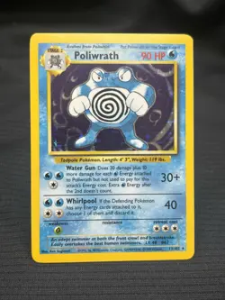 Pokemon TCG Poliwrath Base Set Holographic Card 13/102 Unlimited LP/NM - Image 1