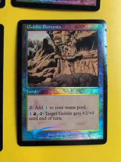 Goblin Burrows x4 land Onslaught. MTG Card. Old vintage FOIL. Playset - wear - Image 2