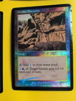 Goblin Burrows x4 land Onslaught. MTG Card. Old vintage FOIL. Playset - wear - Image 3