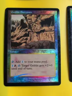 Goblin Burrows x4 land Onslaught. MTG Card. Old vintage FOIL. Playset - wear - Image 4