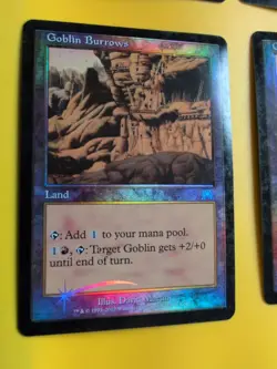 Goblin Burrows x4 land Onslaught. MTG Card. Old vintage FOIL. Playset - wear - Image 5