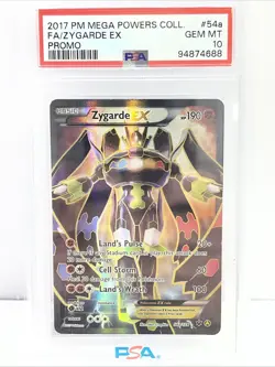 2017 POKEMON MEGA POWERS COLL PROMO #54A FULL ART/ZYGARDE EX PSA 10 - Image 1