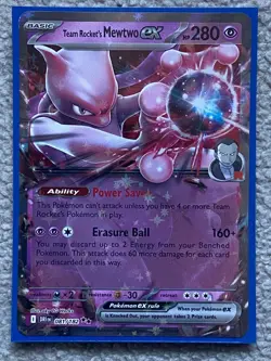 Pokemon TCG Destined Rivals TEAM ROCKET'S MEWTWO EX 81/182 Holo Rare - Image 1