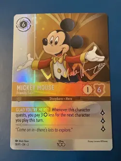 Mickey Mouse Friendly Face 18/P1 Disney Lorcana D100 Enchanted Foil Promo - Image 1