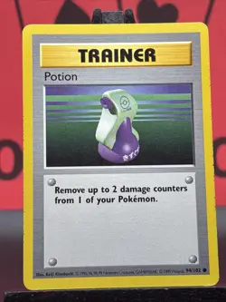 Potion 94/102 Common Shadowless Base Set Vintage Pokemon Card WoTC 1999 MP - Image 3