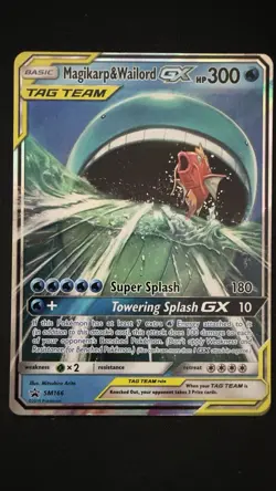 Pokemon Magikarp & Wailord GX SM166 Black Star Promo - Image 1