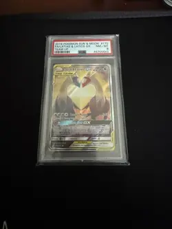 2019 POKEMON SUN & MOON TEAM UP #170 FULL ART/LATIAS & LATIOS GX PSA 8 - Image 4