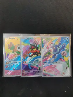 Pokemon First Partner Illustration Collections Rowlet 43 Litten 44 Popplio 45 - Image 1